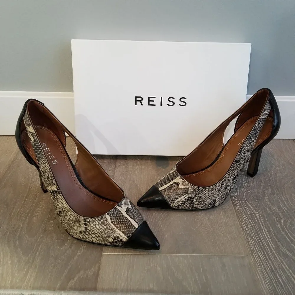 *NEW*REISS SAMARA LEATHER  SNAKE SIZE EU38 US 7.5 - Picture 2 of 9